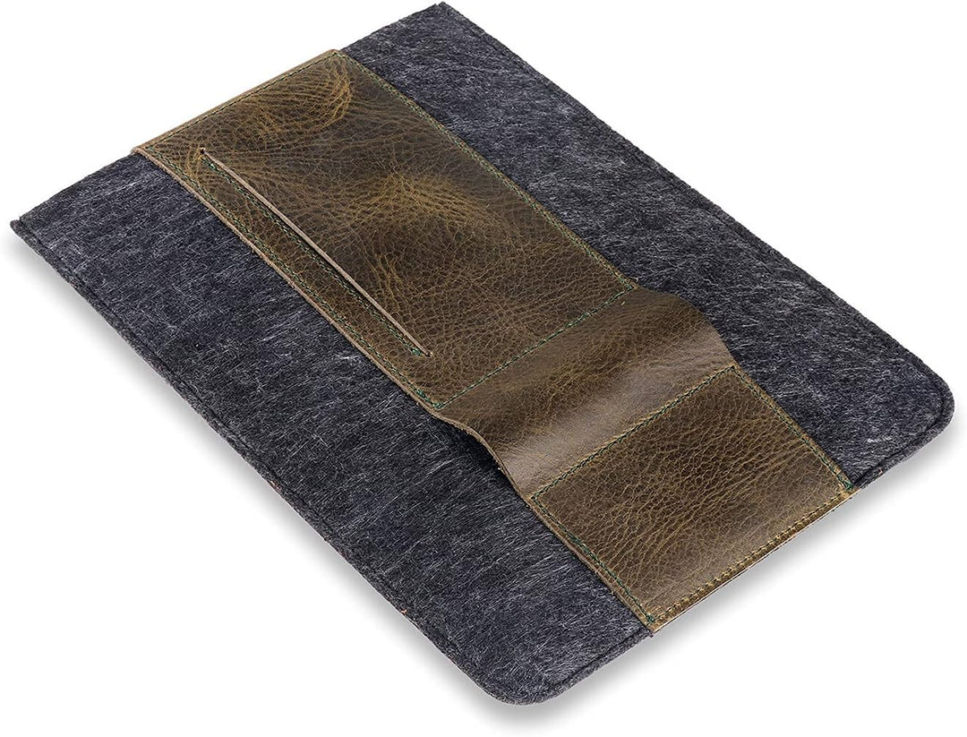 MegaGear Echtleder Tablet Hülle für iPad Pro 11 Zoll, Alle Generationen iPad Air & iPad (Grün, 12.9