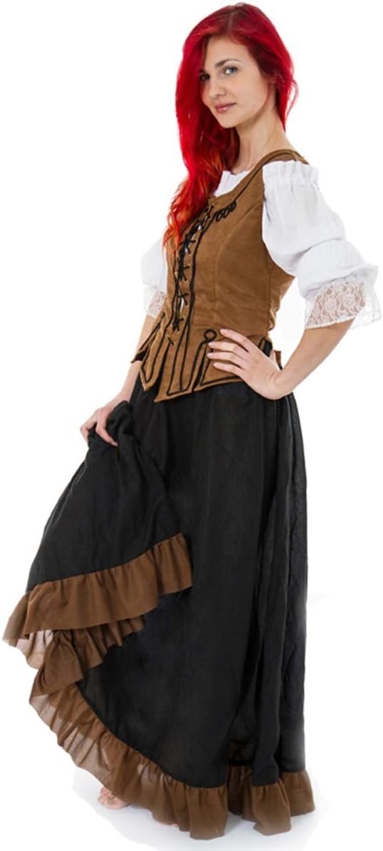 MAYLYNN 12234 - Mittelalter Kostüm Magd Schankmaid Bäuerin NEA, 3-teilig, Grösse M-L M/L, M/L