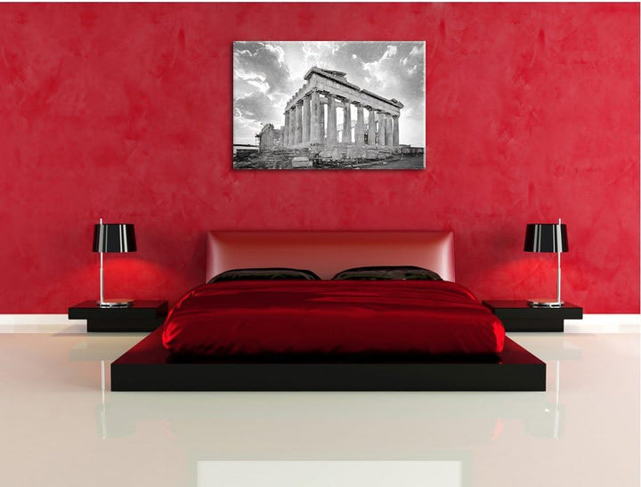 Pixxprint Akropolis in Athen als Leinwandbild/Grösse: 100x70 / Wandbild/Kunstdruck/fertig bespannt,