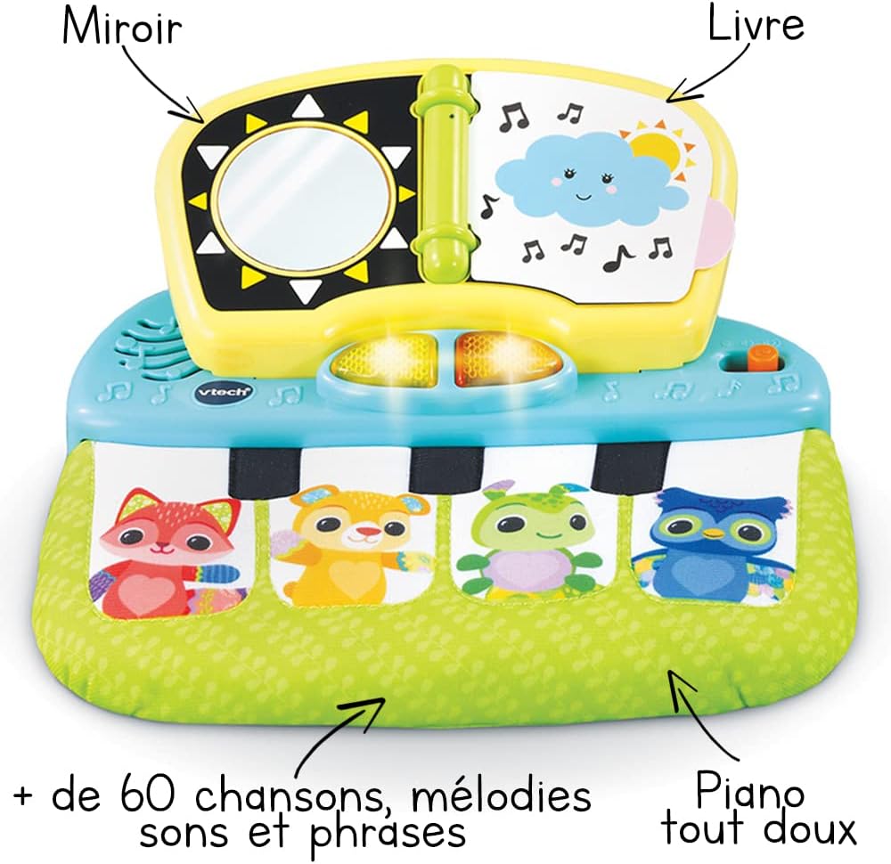 VTech - Sensorisches Klavier des Baby Loulous, interaktives Klavierspielzeug, 3/24 Monate, Version F
