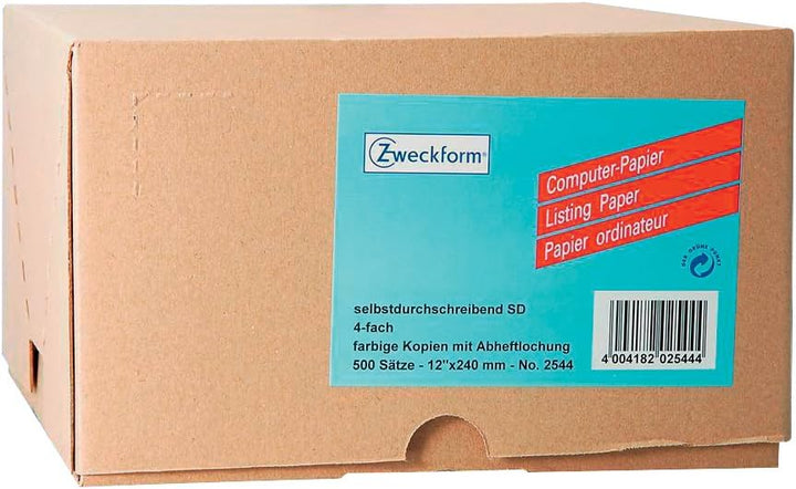 AVERY Zweckform 2544 Computer Papier (500 Blatt, 52 g/m², Format 12"x240 mm, endlos, 4-fach/-farbig,