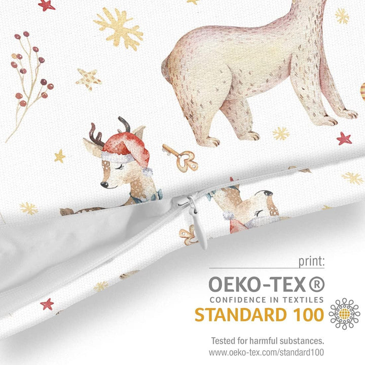VOID Bär REH Weihnachten Tiere Kissenbezug Kissenhülle Sofakissen Kissen Deko Weihnachten Winter Wei