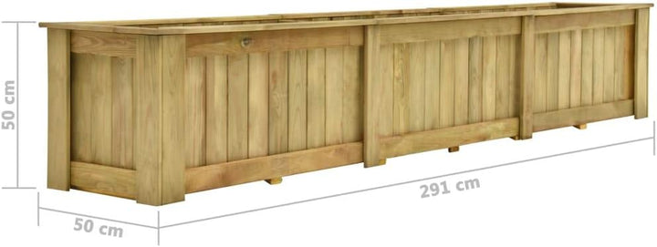 Tidyard Hochbeet 291 x 50 x 50 cm Kiefernholz Imprägniert Pflanzkübel Blumenkasten Pflanzkasten Blum