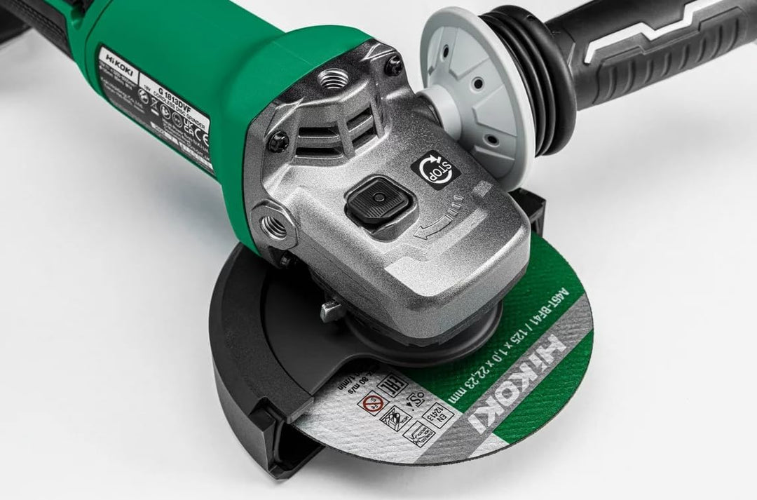 HiKOKI Akku Winkelschleifer G1813DVF (18V, Li-Ion, 3200-8000 u/min, 125mm ø, Brushless Motor, mit AT