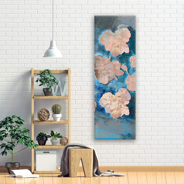 Wandbild XXL Blumen Natur Deko Kunst Bilder Abstraktes Design Beige 50x150 cm Deco panel 50x150 cm B