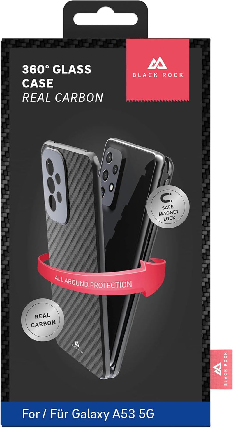 Black Rock - Hülle Carbon 360 Grad Glass Case Passend für Samsung Galaxy A53 5G I Handyhülle, Magnet
