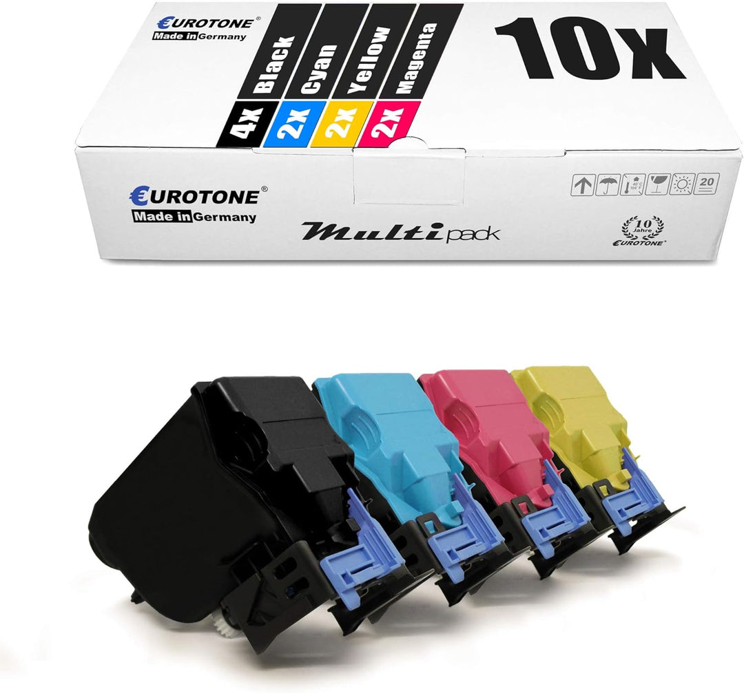 Eurotone 10x Müller Printware Toner für Konica Minolta Bizhub C 25 ersetzt TNP27 Black Cyan Magenta