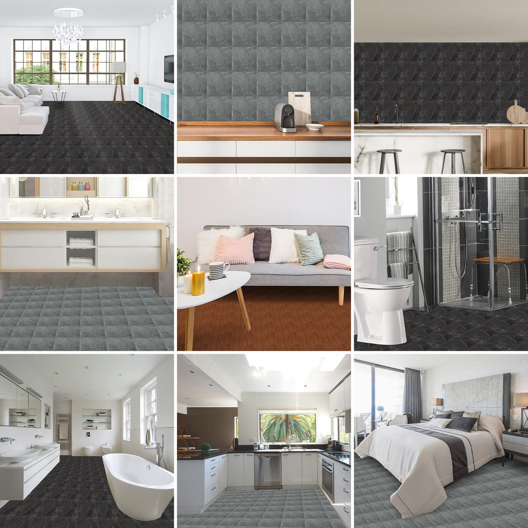 Herrselsam PVC Bodenbelag Selbstklebend, Vinylboden Wasserfest Rutschfest Vinyl Laminat Rutschfeste
