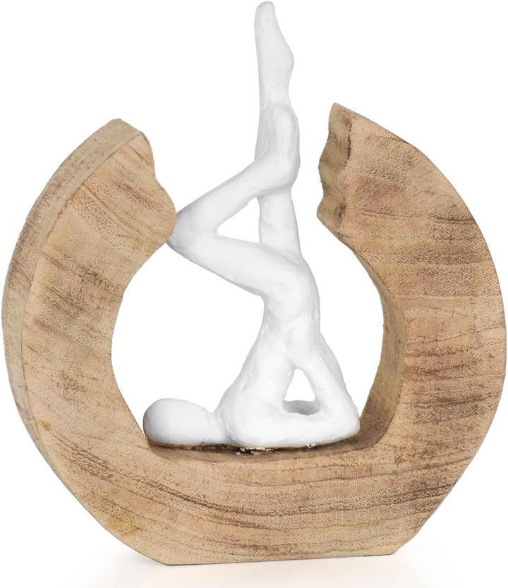 Moritz Skulptur I Yoga Schulterstand I 17,5 x 5 x 20 cm I Holzdeko I Skulpturen Deko I Modern I Wohn