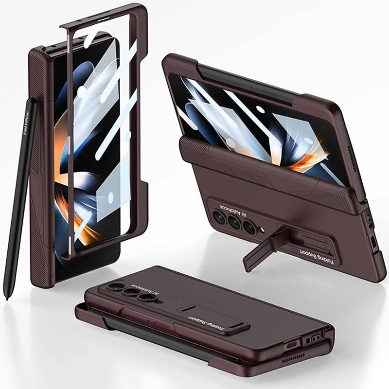 Miimall Kompatibel mit Samsung Galaxy Z Fold 4 Hülle mit S Pen Halter, Z Fold 4 Case mit Scharniersc