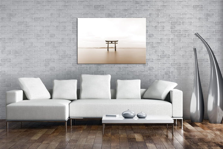 deyoli Wahrzeichen der japanischen Shinto-Religion Effekt: Sepia, Format: 80x60 als Leinwandbild, Mo