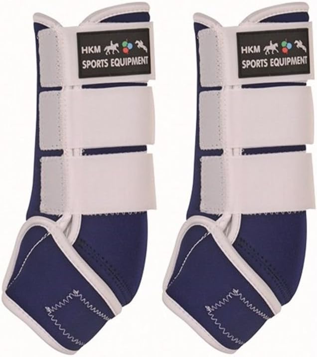 HKM Neoprengamaschen - Colour - Dunkelblau/Weiss XL, Dunkelblau/Weiss XL