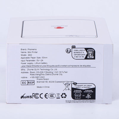 Phomemo-M02 Mini Bluetooth Taschendrucker Thermofotodrucker Tragbarer Empfangsdrucker, kompatibel mi