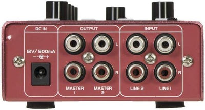 OMNITRONIC GNOME-202P Mini-Mixer rot | 2-Kanal-DJ-Mixer mit Bluetooth und MP3-Player im Miniaturform