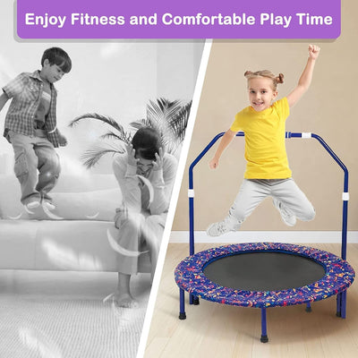 Trampolin Kinder Indoor Outdoor Ø 91cm Klein Mini Kindertrampolin Klappbar ohne Netz Zuhause Eckig B