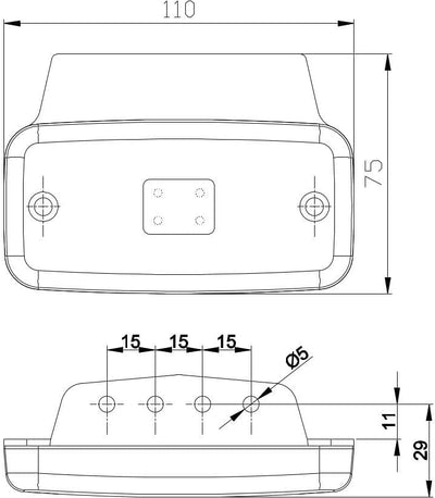 MelTruck® 6x Gelbe LED Begrenzungsleuchte Umrissleuchte mit Winkelhalter E9 für Anhänger