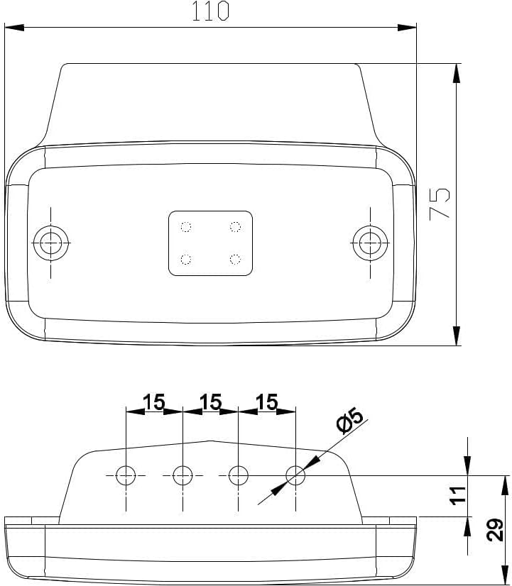 MelTruck® 6x Gelbe LED Begrenzungsleuchte Umrissleuchte mit Winkelhalter E9 für Anhänger