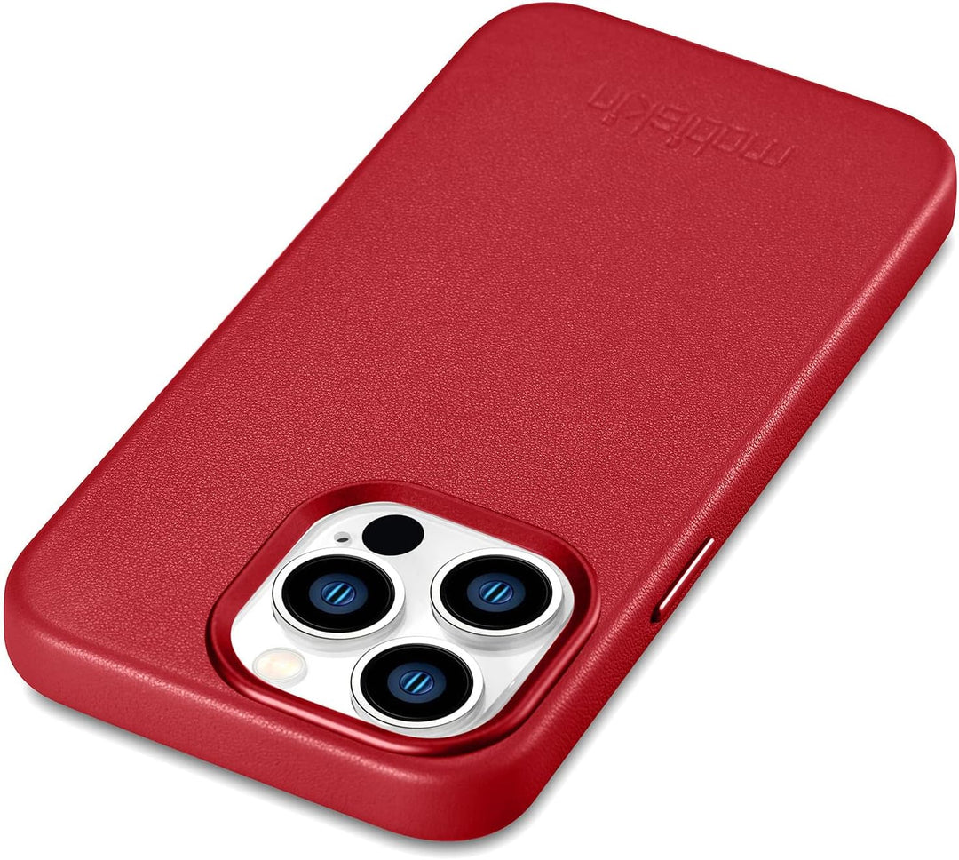 Mobiskin Hülle kompatibel mit Apple iPhone 14 PRO (6,1 Zoll), Handyhülle mit echtem Leder, Case, Sch