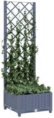 Tidyard Hochbeet mit Rankgitter Pflanzkübel Pflanzkasten Blumenkübel Gartenspalier Spalier Rankhilfe