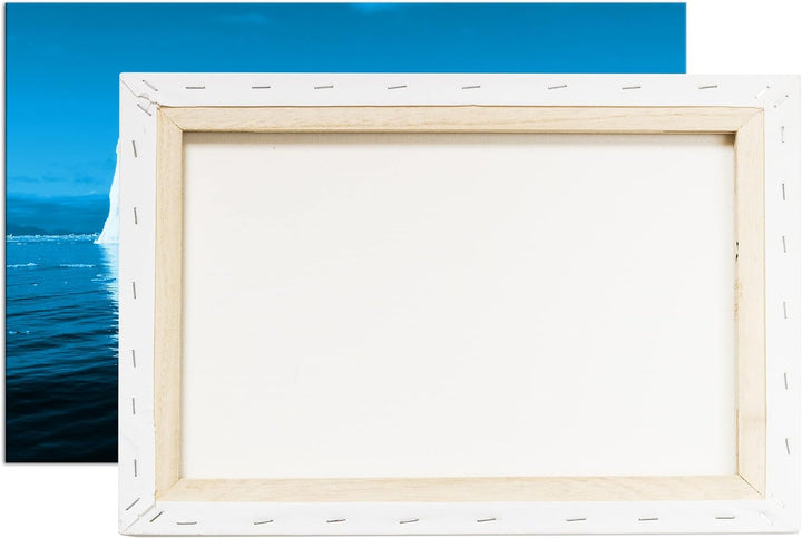 deyoli Gigantische Eisberge Format 80x60 Effekt: Monocrome Blau als Leinwandbild, Motiv fertig gerah