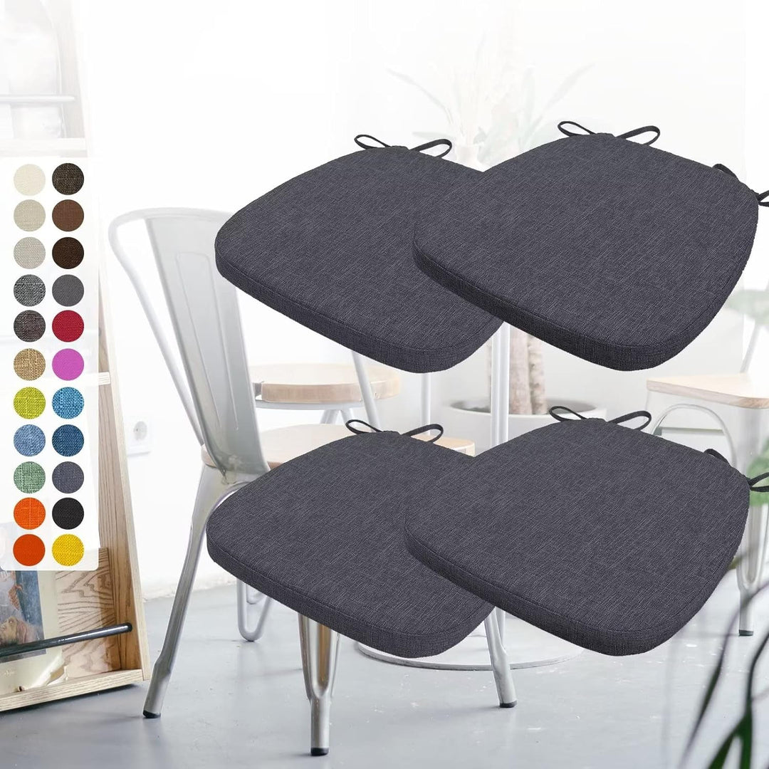 4er Set Stuhlkissen 40x38x3cm mit Bändern,Waschbare Sitzkissen Rutschfest,Stuhlauflage Stuhlpolster