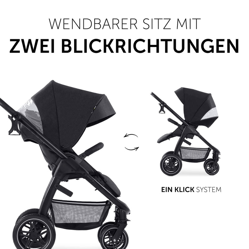 Hauck Kinderwagen 2 in 1 Saturn R Duoset mit Babywanne, Buggy bis 25 kg, Beindecke, Wendbarer Sitz m