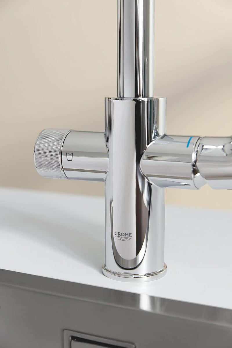 GROHE Blue Pure Minta - Einhand-Spültischarmatur mit Filterfunktion (L-Auslauf, Einlochmontage, sepa