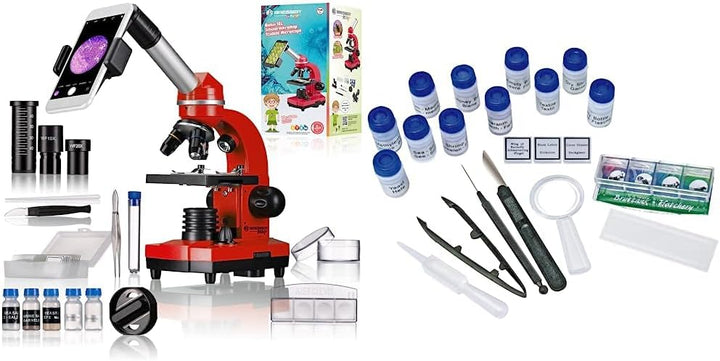 Bresser Junior Schülermikroskop BIOLUX SEL mit Smartphonehalter & Junior Experimentier-Set zum Einst