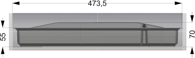 Generic Lana Solution Besteckeinsatz für 80er Schublade, 473,5 mm x 686 mm, anthrazit