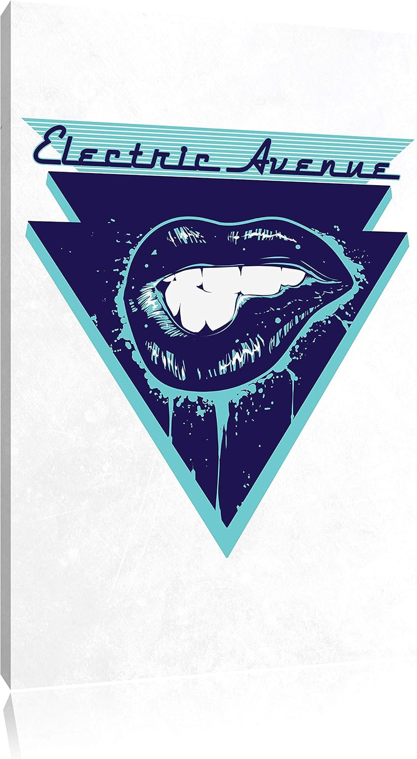 Pixxprint Electric Avenue White Bild auf Leinwand, XXL riesige Bilder fertig gerahmt mit Keilrahmen,