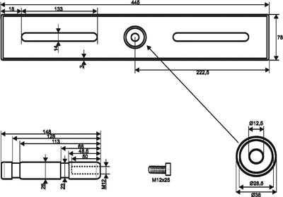 EUROLITE TAH-52 Traversenadapter mit Zapfen | Horizontaler Adapter mit TV-Zapfen von 160 - 405 mm, M