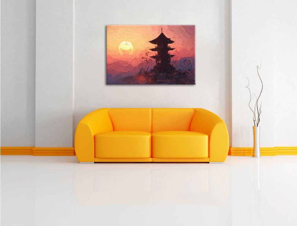 Pixxprint Buddhistischer Tempel in Asien als Leinwandbild/Grösse: 100x70 cm/Wandbild/Kunstdruck/fert