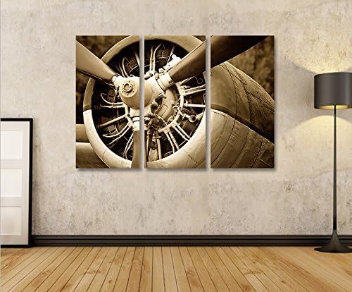 islandburner Bild Bilder auf Leinwand Propeller Flugzeug Motor 3p XXL Poster Leinwandbild Wandbild D