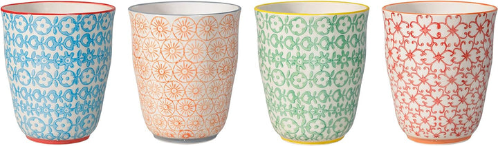 Bloomingville Becher ohne Henkel Carla Express Retro Teetasse Kaffeebecher Vintage Latte Macchiato B