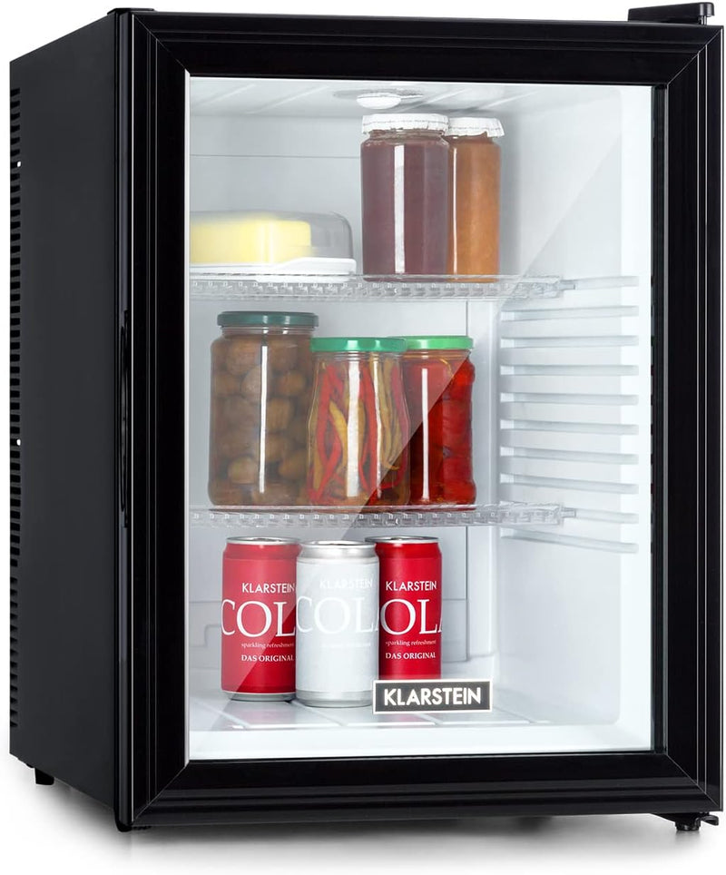 Klarstein Brooklyn 42 Mini-Kühlschrank mit Glastür, kompakt, freistehend, Thermoelektrisches Kühlsys
