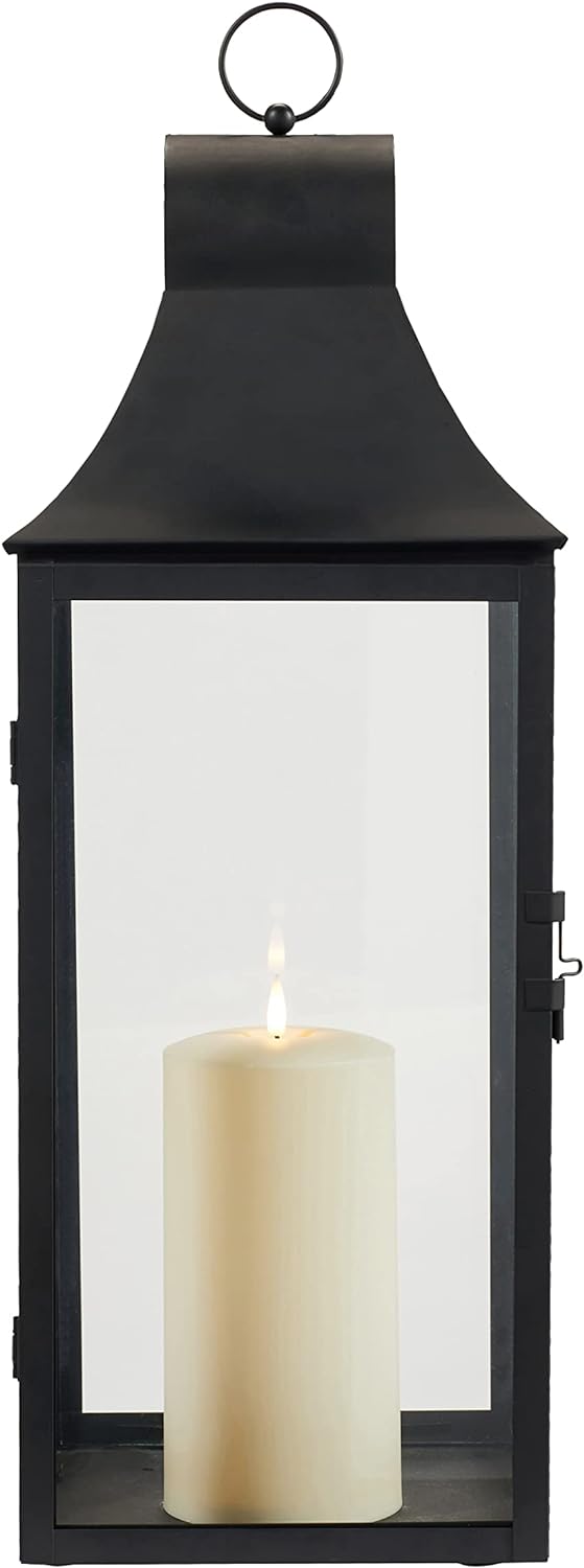 Lights4fun Metall Laterne Albury mit TruGlow LED Kerze Aussenbereich 59cm