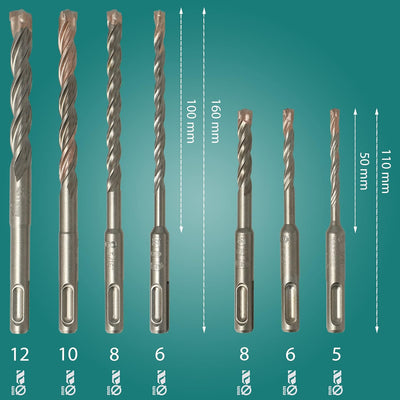 Heller Bohrer-Satz SDS-plus Trijet 7-teilig 7-tlg., Ø 5/6/6/8/8/10/12 mm, 7-tlg., Ø 5/6/6/8/8/10/12