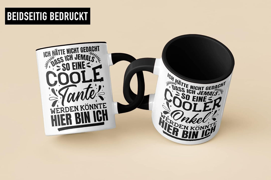Trendation - Beste Tante und Onkel Geschenk Tasse Set Kaffeetassen Geschenke Weihnachten (Schwarz),