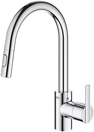 GROHE Feel - Einhand-Spültischbatterie (hoher C-Auslauf, Einlochmontage, herausziehbare Dual Spülbra