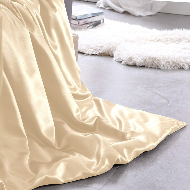 THXSILK Seidenbettwäsche Set 2 teilig, Bettbezug 135 x 200 cm und 40 x 80 cm Kissenbezug, Hypoallerg