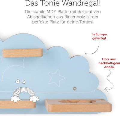 tonies Regal Auf der Traumwolke, Regal für Toniebox und Figuren, mittelgrosses Regal in Himmelblau f