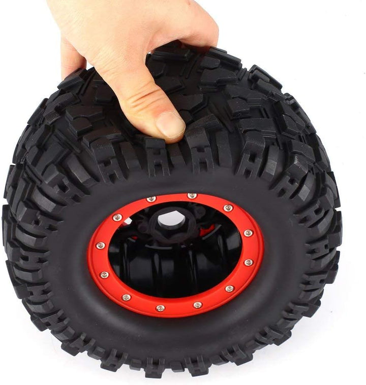 KEEDA 2PCS 165mm Gummi Reifen und Beadlock Felgen 17mm Sechskant Räder für 1/8 TRAXXAS Redcat HPI HS