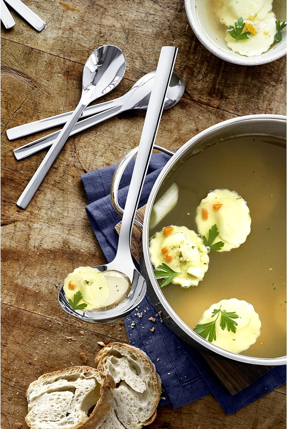 WMF Servierteile-Set 4-teilig Salatbesteck Servierlöffel Serviergabel Nuova Cromargan Edelstahl rost