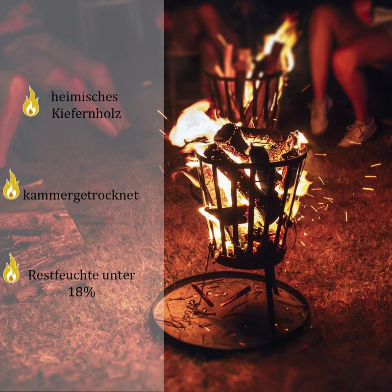 Brennholz Kaminholz Kiefer Holz 25 kg Für Ofen und Kamin Kaminofen Feuerschale Grill Feuerholz Holzs