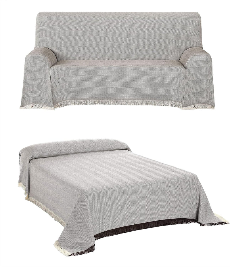 BEAUTEX Tagesdecke - Wohnzimmer Decke aus Baumwolle, Praktischer Überwurf als Sofadecke oder Couchde