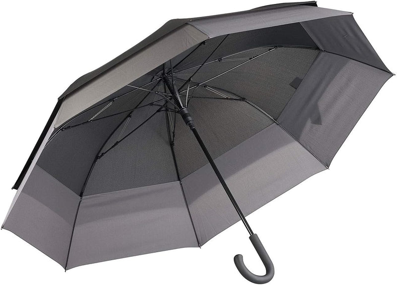 Carlo Milano Regenschirm windfest: 2er-Set Grosser XXL-Automatik-Stockschirm, windfest, Ø 130 cm (Re