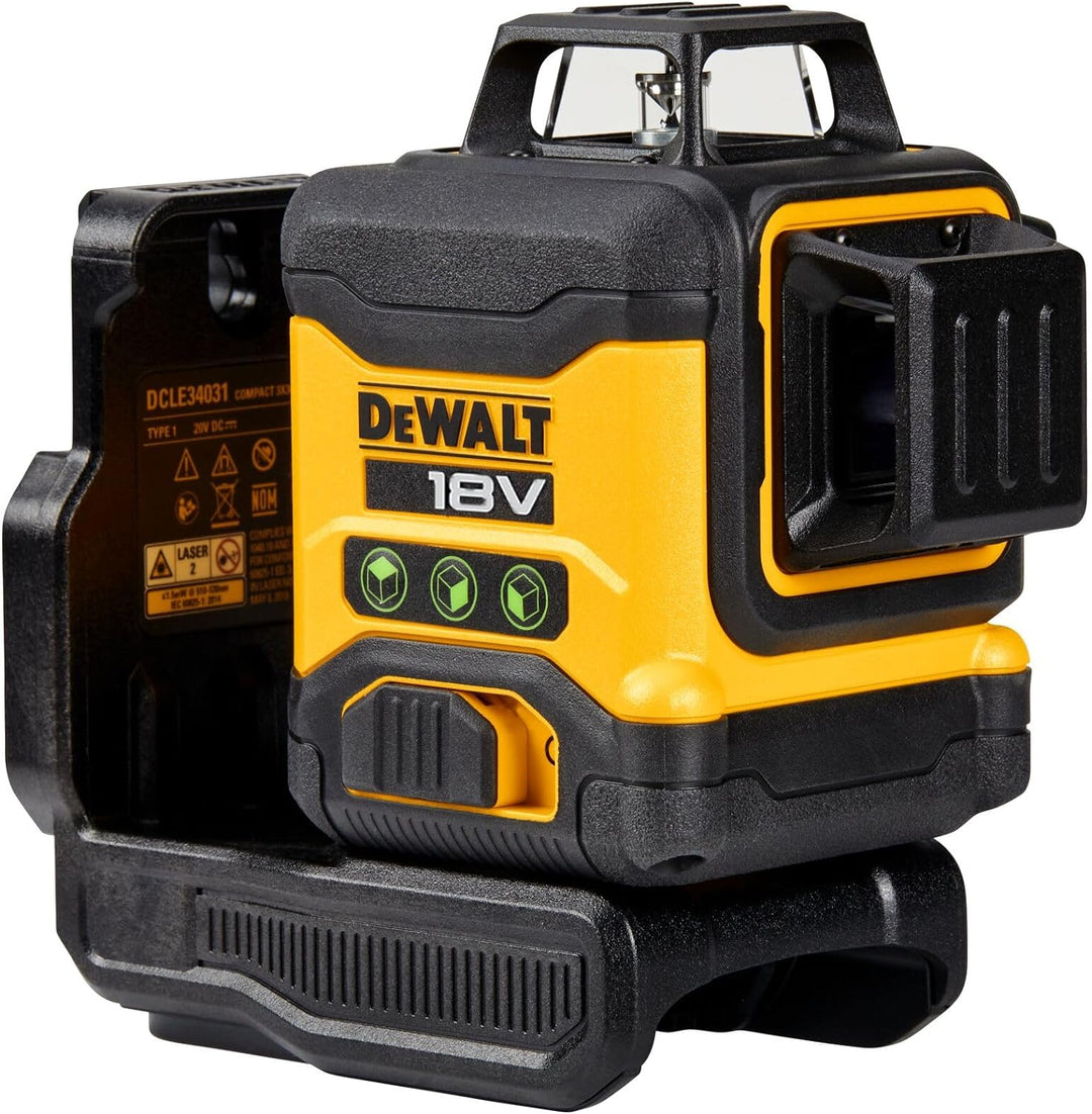 Dewalt 360° Akku-Multilinienlaser Grün DCLE34031N (selbstnivellierend, Genauigkeit +/- 0,3mm/m, komp