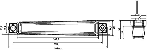 HELLA - Blinkleuchte - LED - 24V - Anbau/geschraubt - Lichtscheibenfarbe: glasklar - Kabel: 400mm -