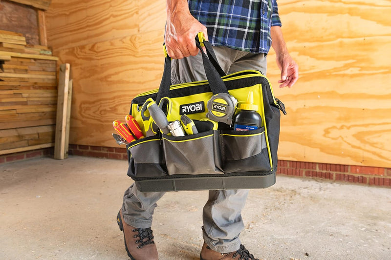 RYOBI Handwerkertasche mit Schultergurt Grösse S RSSSTB1 (6 x Innentaschen, 3 x offene Taschen auf d