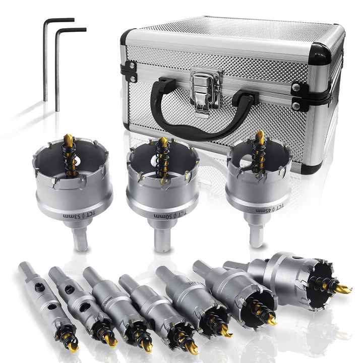 SagaSave 10 PCS Hartmetall Lochsäge, Heavy Duty Lochschneider für Metall, rostfreier Stahl, Gusseise